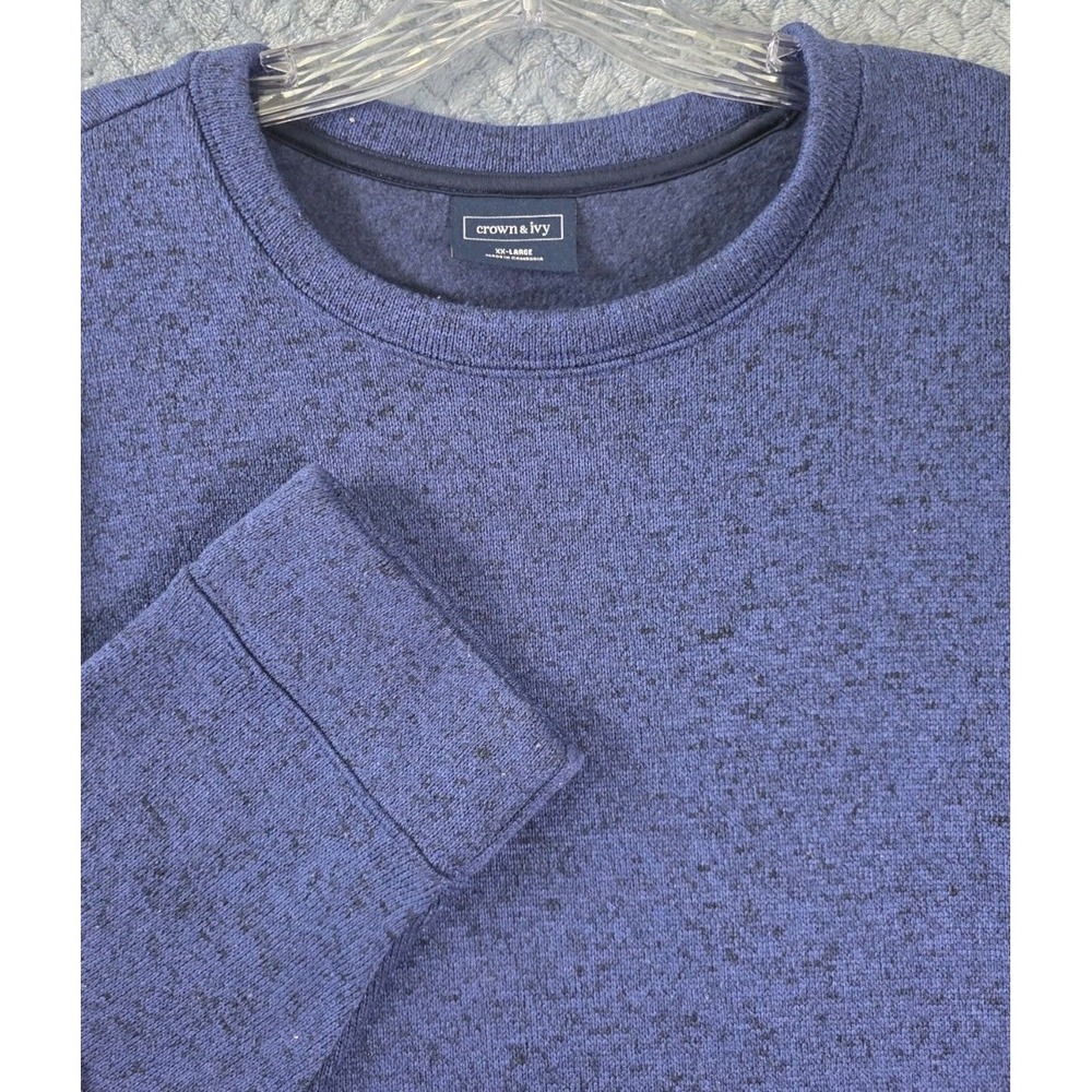 Crown & Ivy Men's Blue Sweater Crew Neck Long‎ Sleeve Mens Size XXL Dadcore